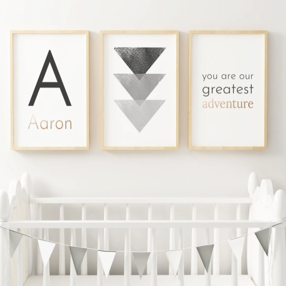 Black & Gold Geometric // Set of 3 Prints