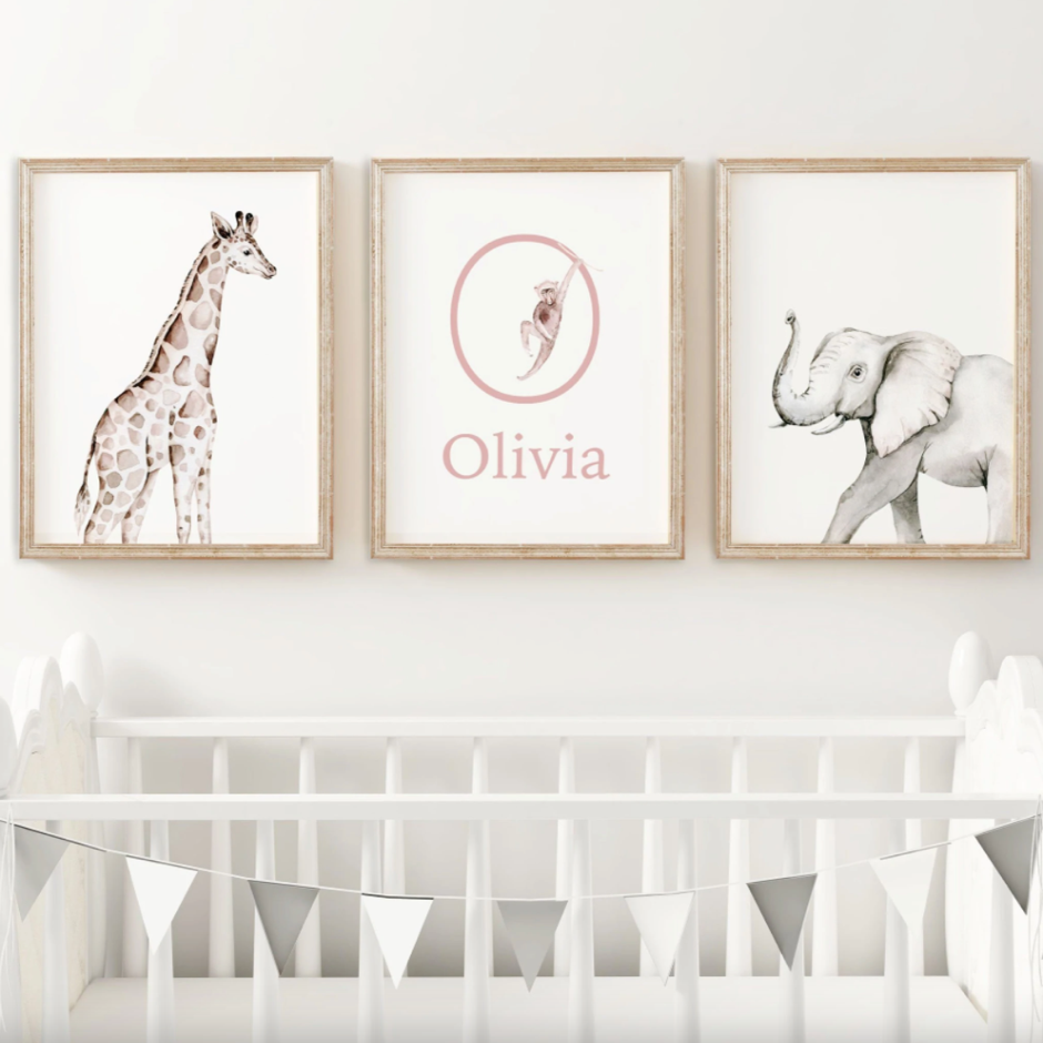 Safari Animal Set #1 // Set of 3 Prints